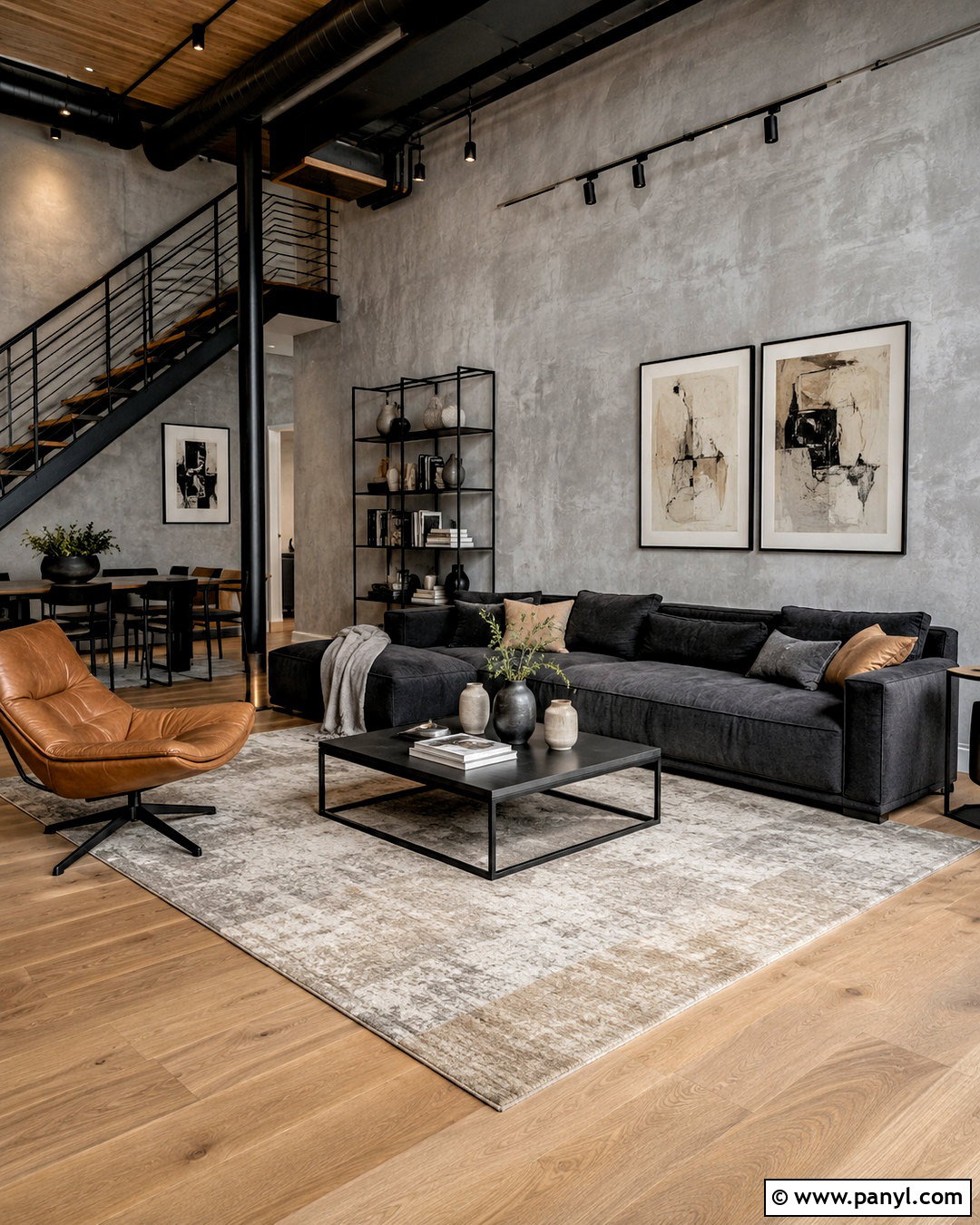 Concrete-Look Plaster Loft - 20 plastering walls ideas