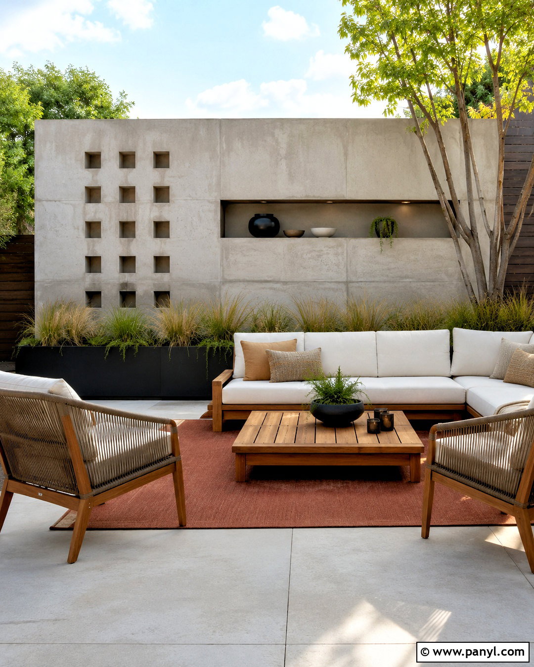 Concrete Outdoor Feature Wall - 20 outdoor feature wall ideas