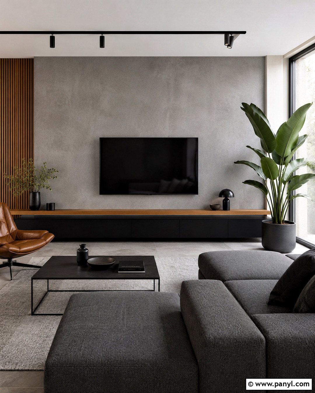 Concrete Television Wall - 20 living room television wall ideas