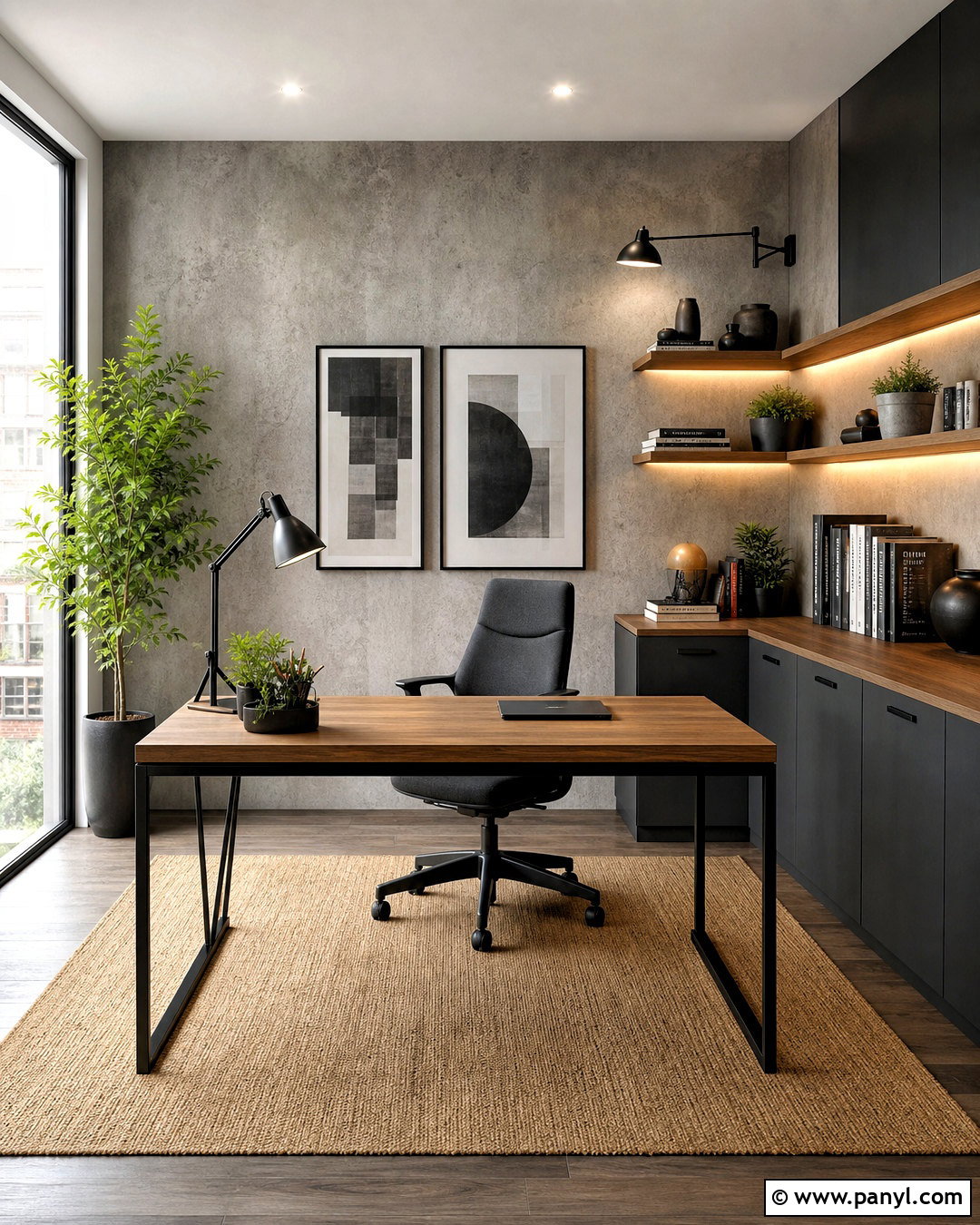 Concrete Textured Wallpaper Home Office - 20 textured wallpaper ideas