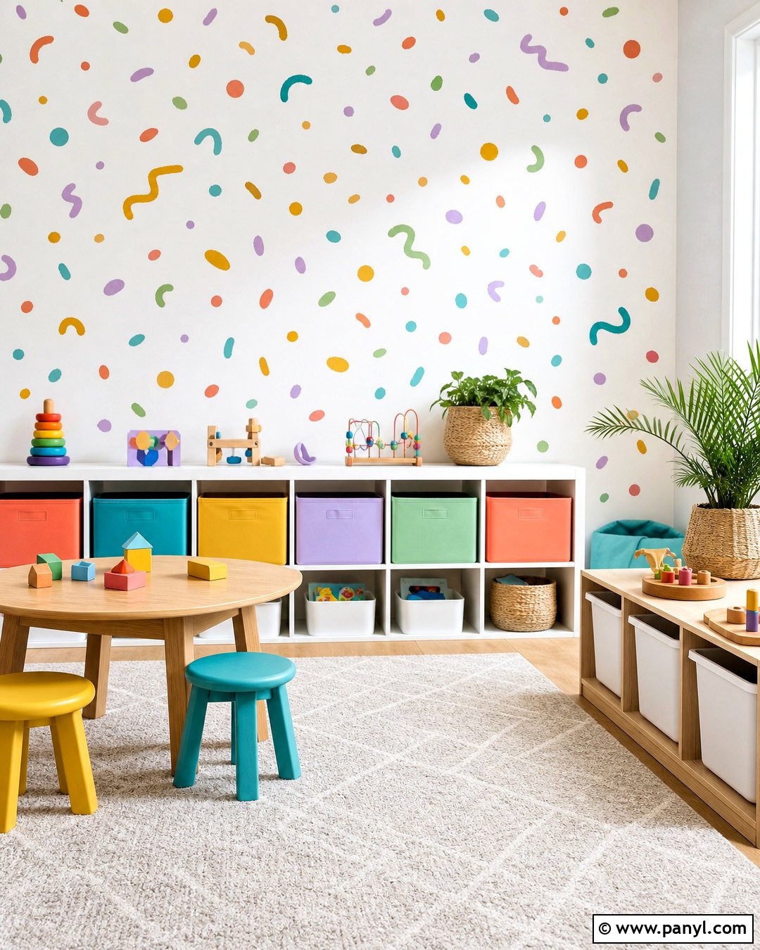 Confetti Accent Wall - 20 diy accent wall paint ideas