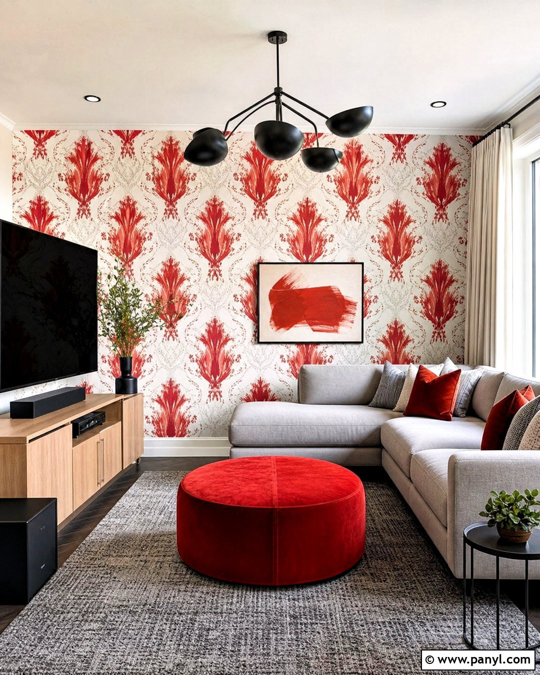 Contemporary Abstract Red And White Damask Pattern - 20 red and white damask patterns