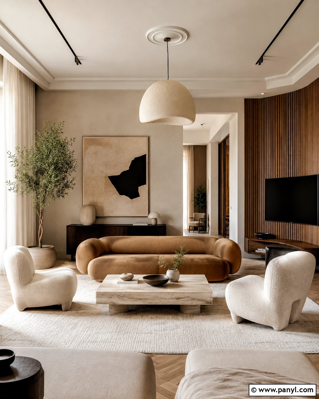 Contemporary Light Brown Living Room - 20 light brown living room ideas