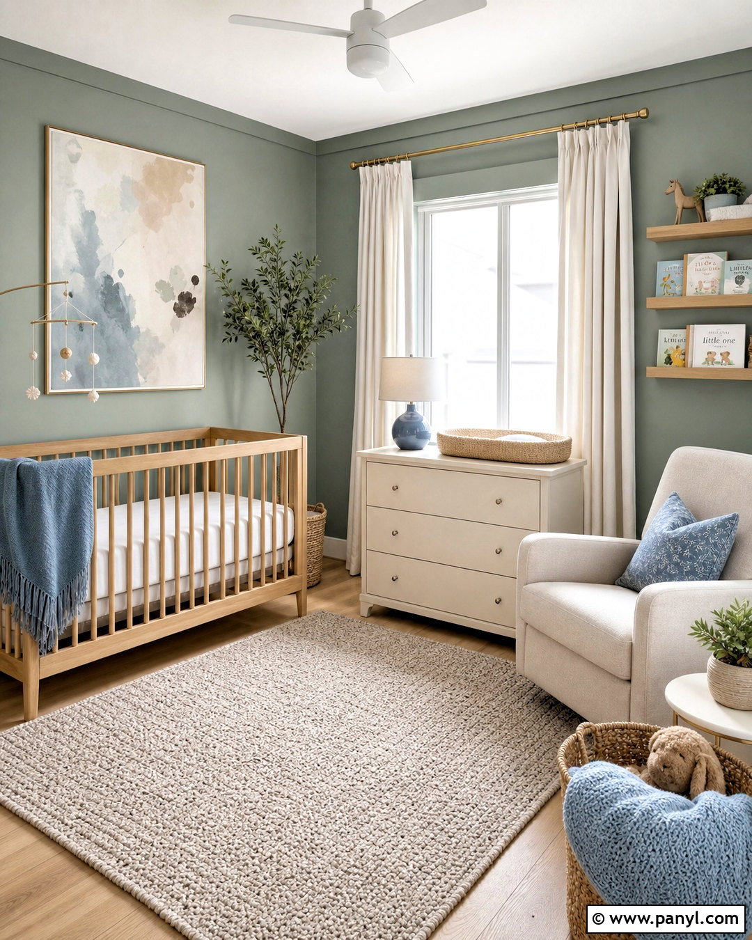 Contented Green Neutral Nursery - 20 sherwin williams green nursery ideas