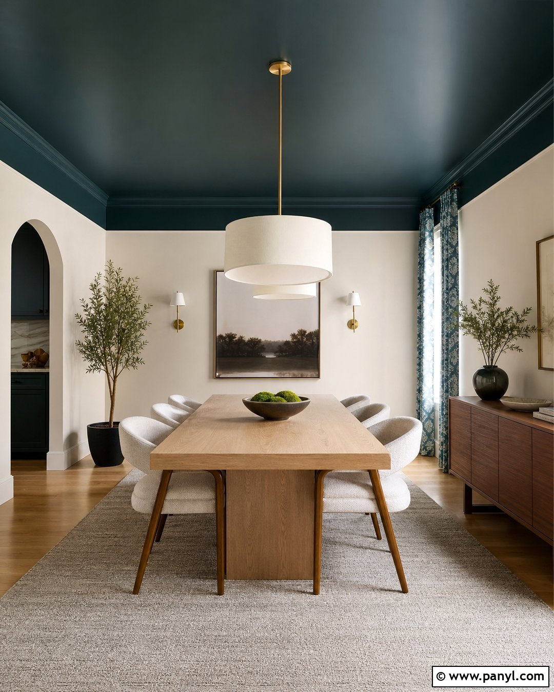 Contrasting Ceiling Wall Paint - 30 Modern Wall Paint Ideas