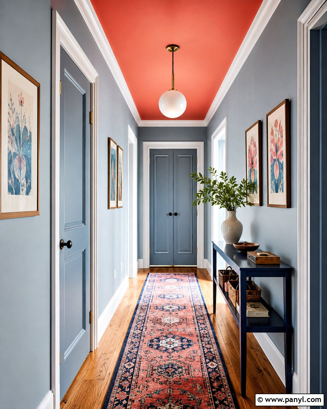 Contrasting Painted Hallway Ceiling - 20 painted ceiling hallway ideas