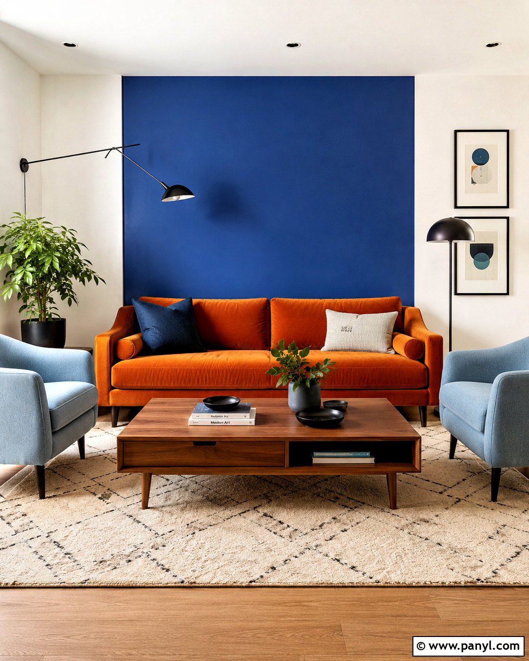 Contrasting Sofa Colour Blocking - 20 colour blocking interior ideas