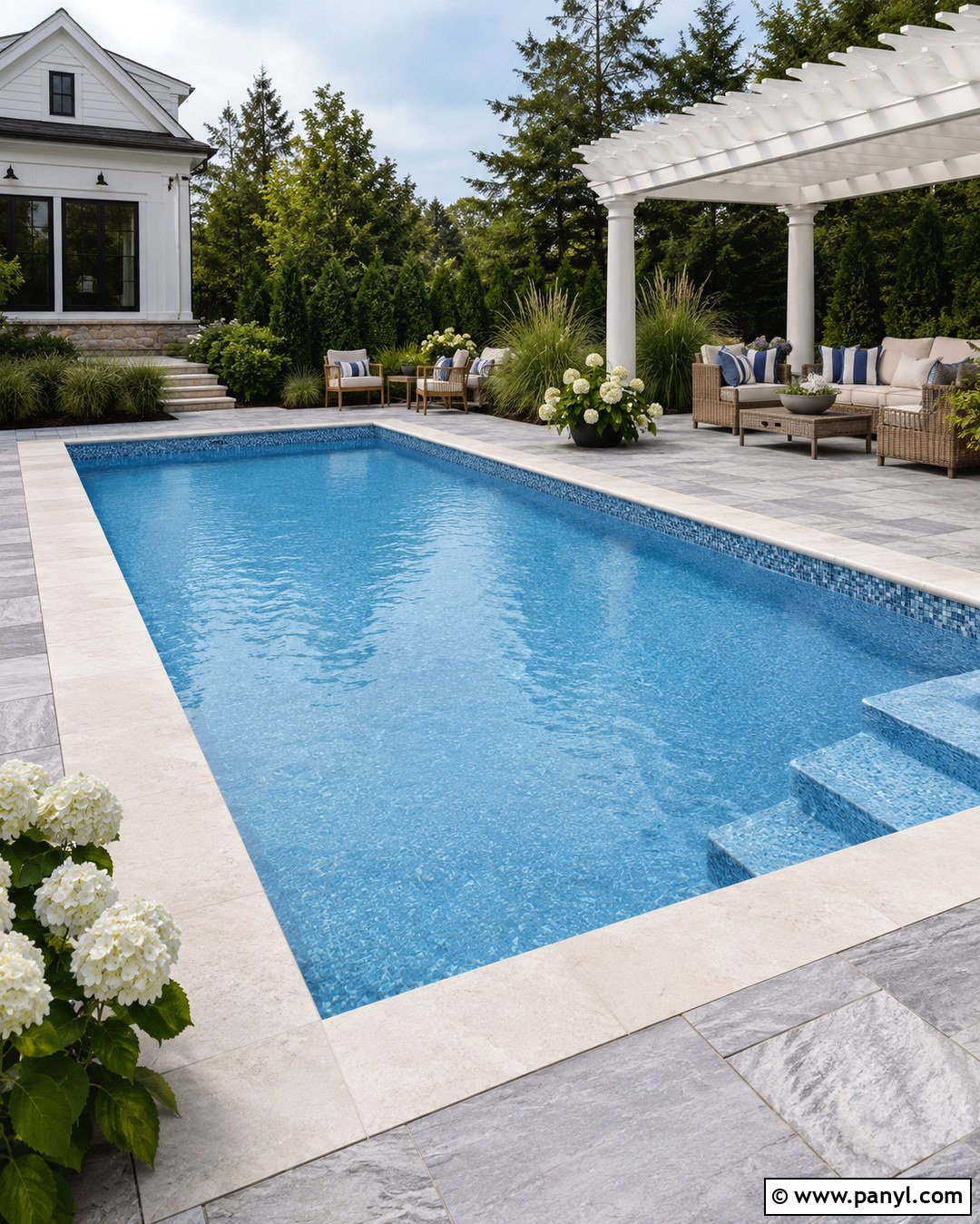 Cool Blue PebbleSheen Pool - 20 pebble tech colors