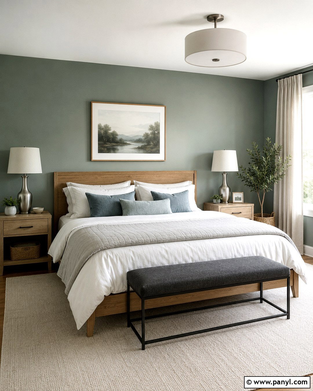 Cool Green Gray Bedroom - 20 Green Gray Wall Paint Ideas