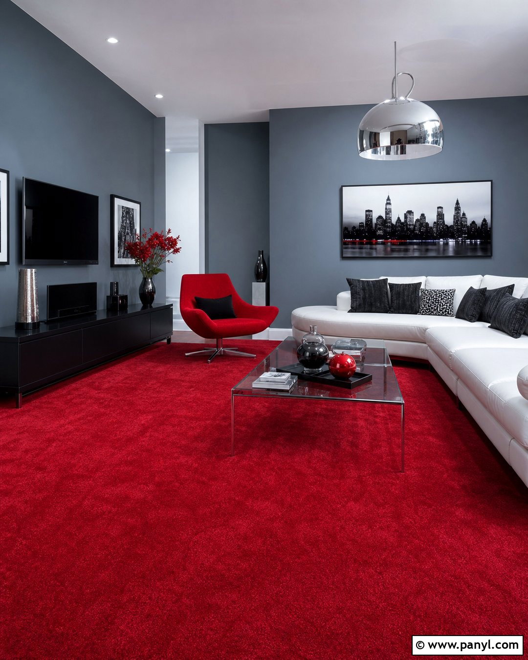 Cool Grey Walls With Crimson Carpet - 20 Red Carpet Grey Walls