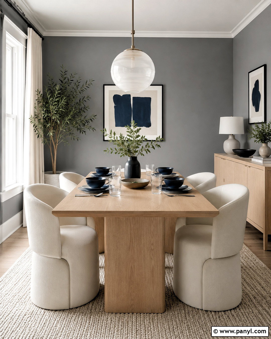 Cool Grey Walls With White Oak - 40 Grey Wall Color Ideas