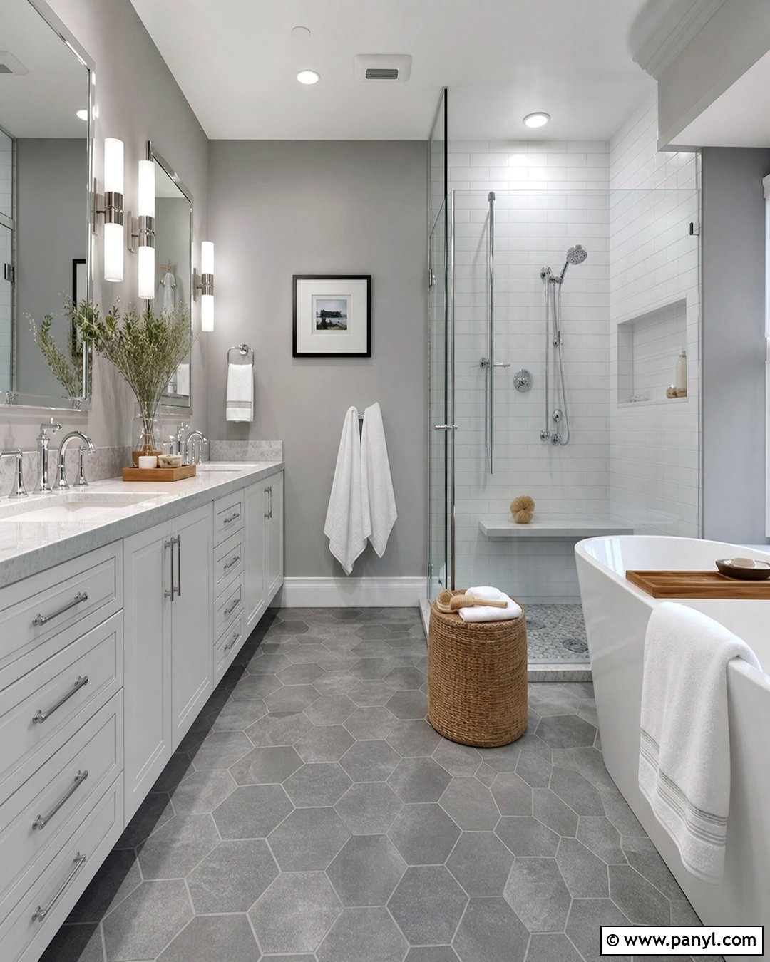 Cool Silver Gray Bathroom Walls - 20 Gray Bathroom Wall Color Ideas