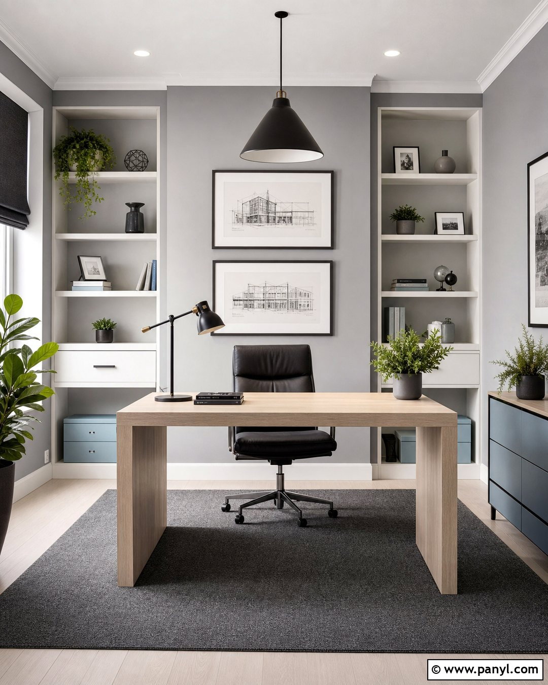 Cool Silver Gray Home Office - 20 Shades Of Gray For Walls