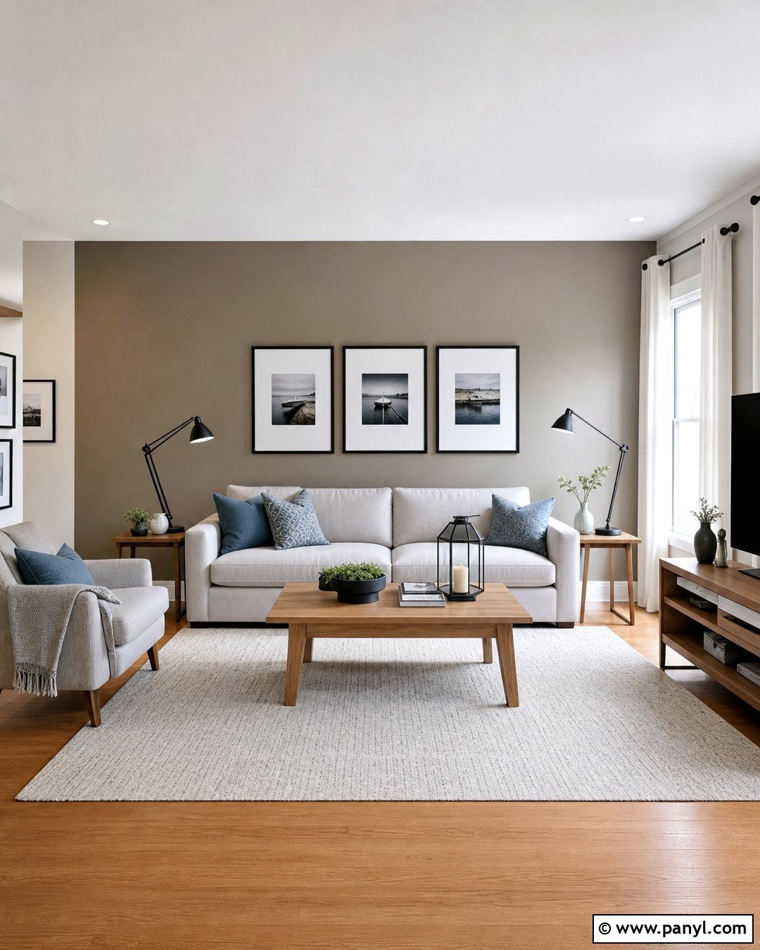 Cool Taupe Accent Wall With Black Accents - 30 Taupe Accent Wall Ideas