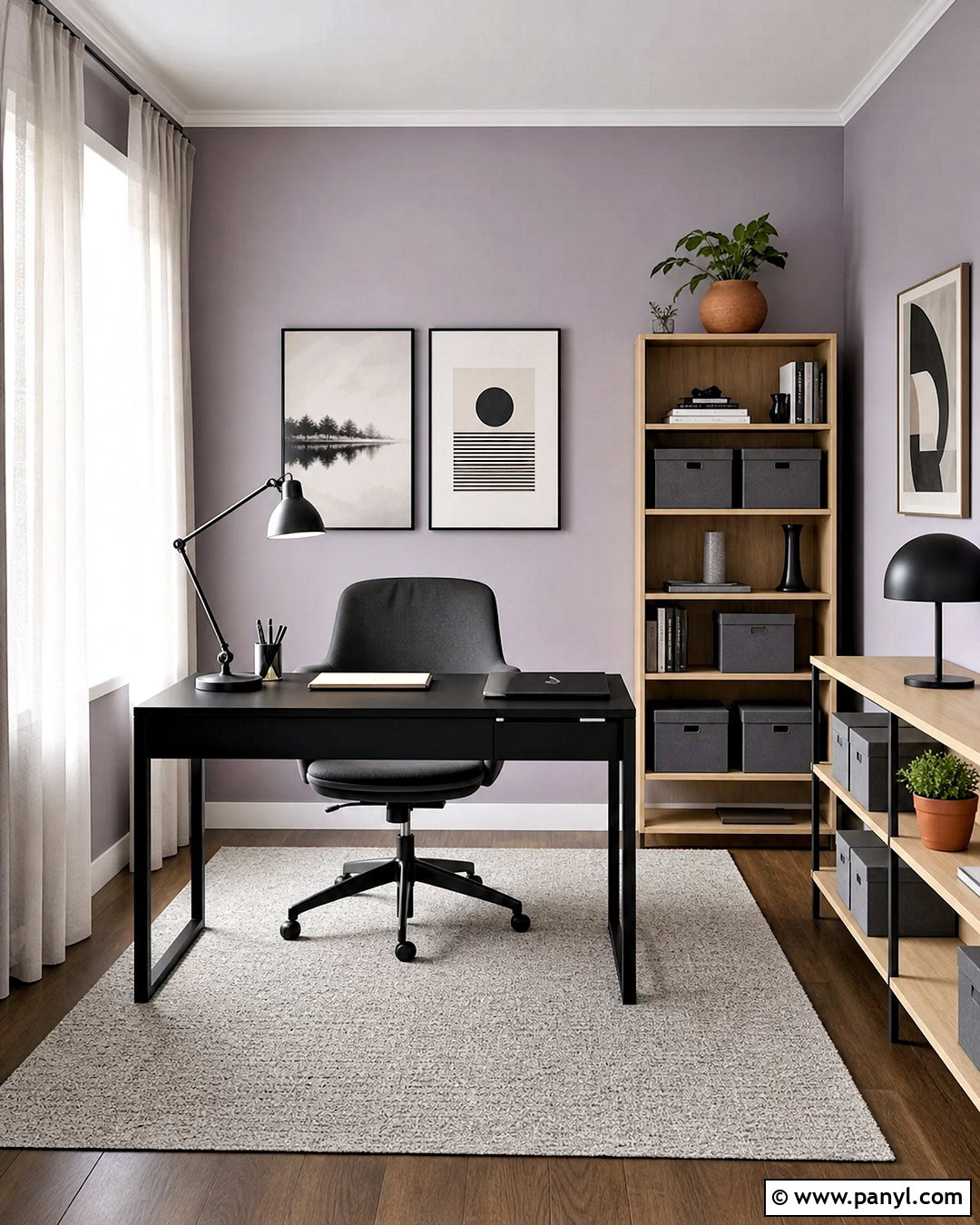 Cool Violet Gray Home Office - 20 purple gray wall paint ideas