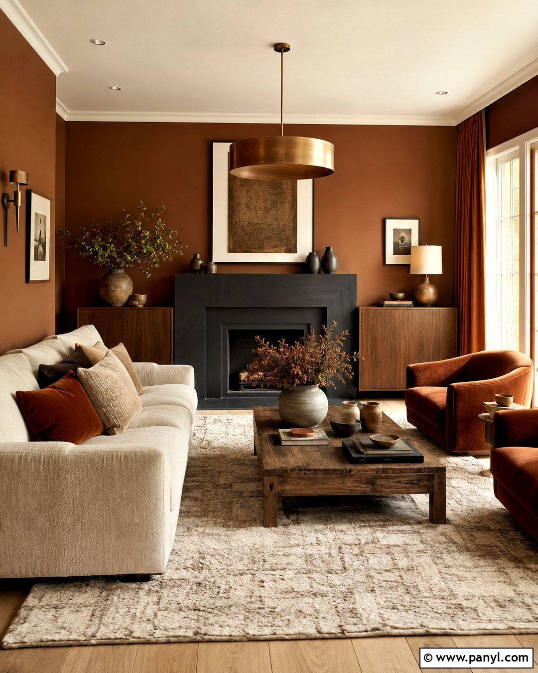 Copper And Charcoal Living Room - 20 cozy living room warm colors