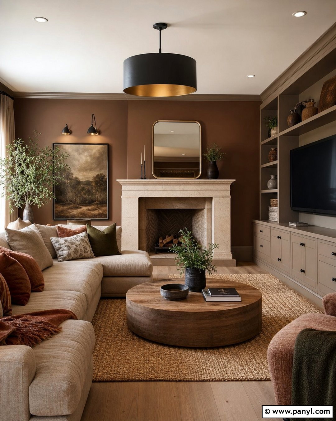 Copper And Greige Family Room - 25 Copper Wall Color Ideas