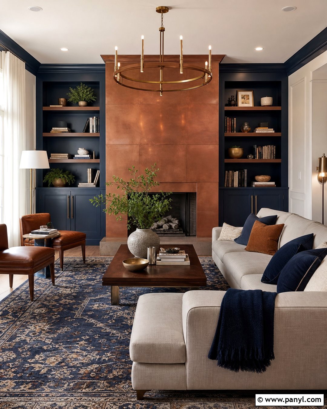 Copper And Navy Living Room - 25 Copper Wall Color Ideas