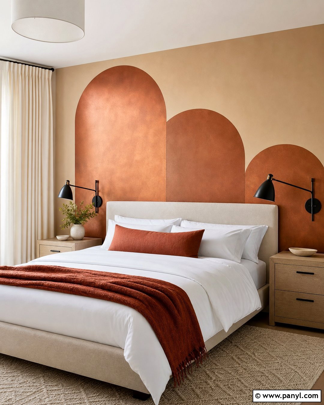 Copper Geometric Accent Wall - 25 Copper Wall Color Ideas
