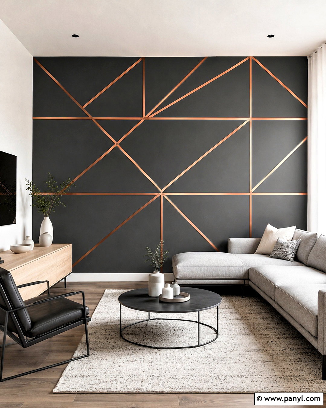 Copper Geometric Wall - 20 copper wall ideas