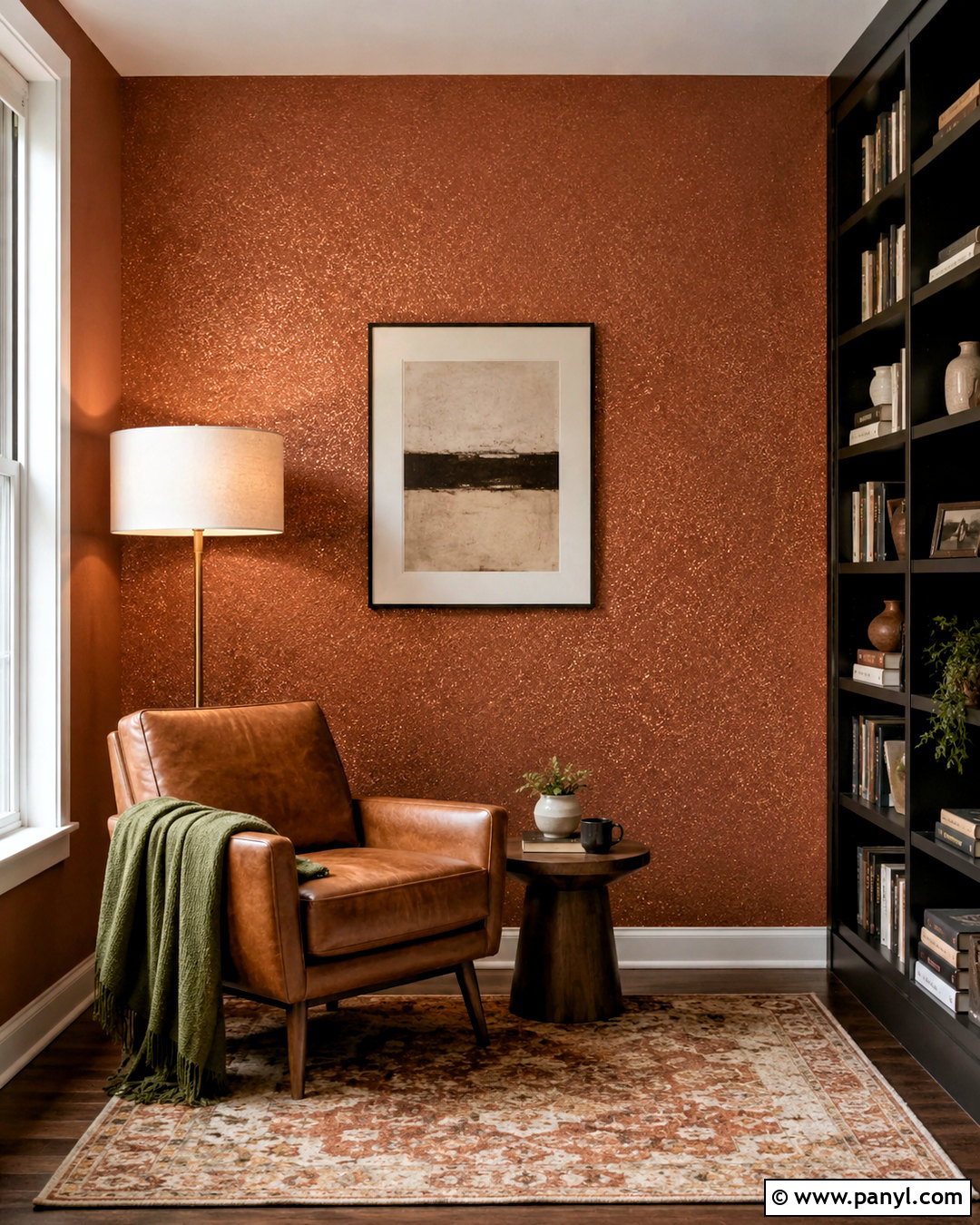 Copper Glitter Wall Reading Nook - 20 diy glitter paint for walls
