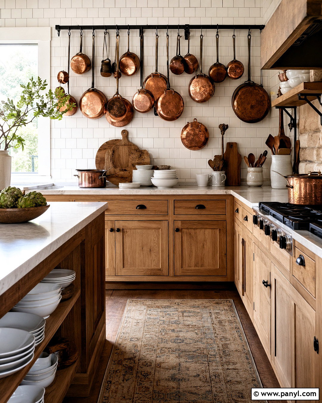 Copper Kitchen Pot Wall - 20 copper wall ideas