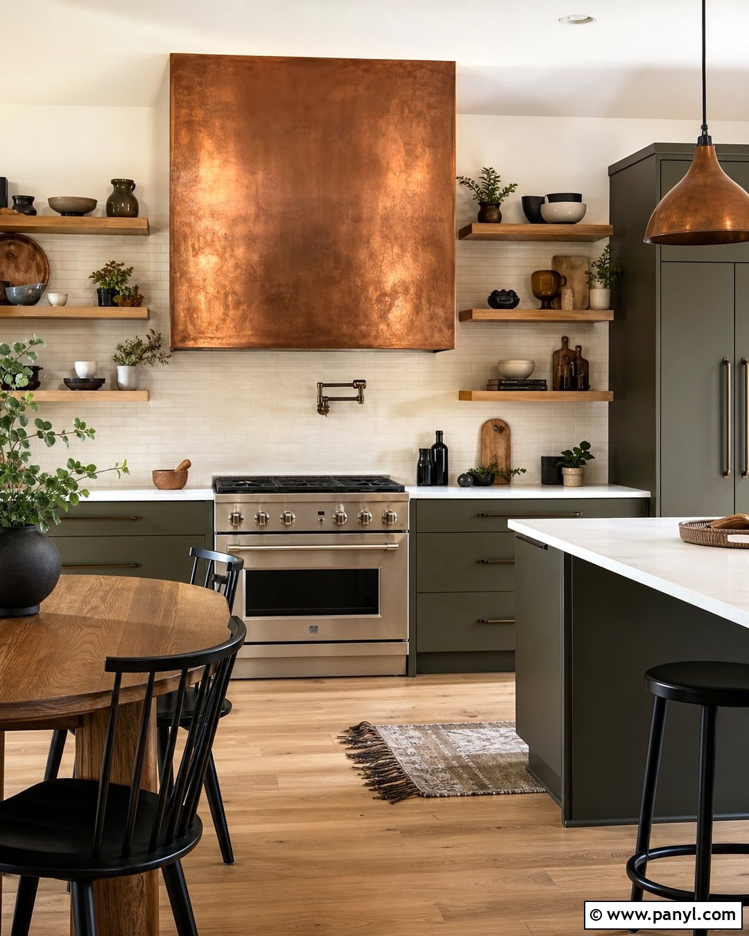 Copper Metallic Kitchen Feature Wall - 35 metallic paint walls