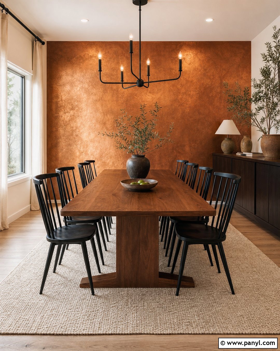 Copper Metallic Paint Accent Wall Dining Room - 20 Metallic Paint Accent Wall Ideas