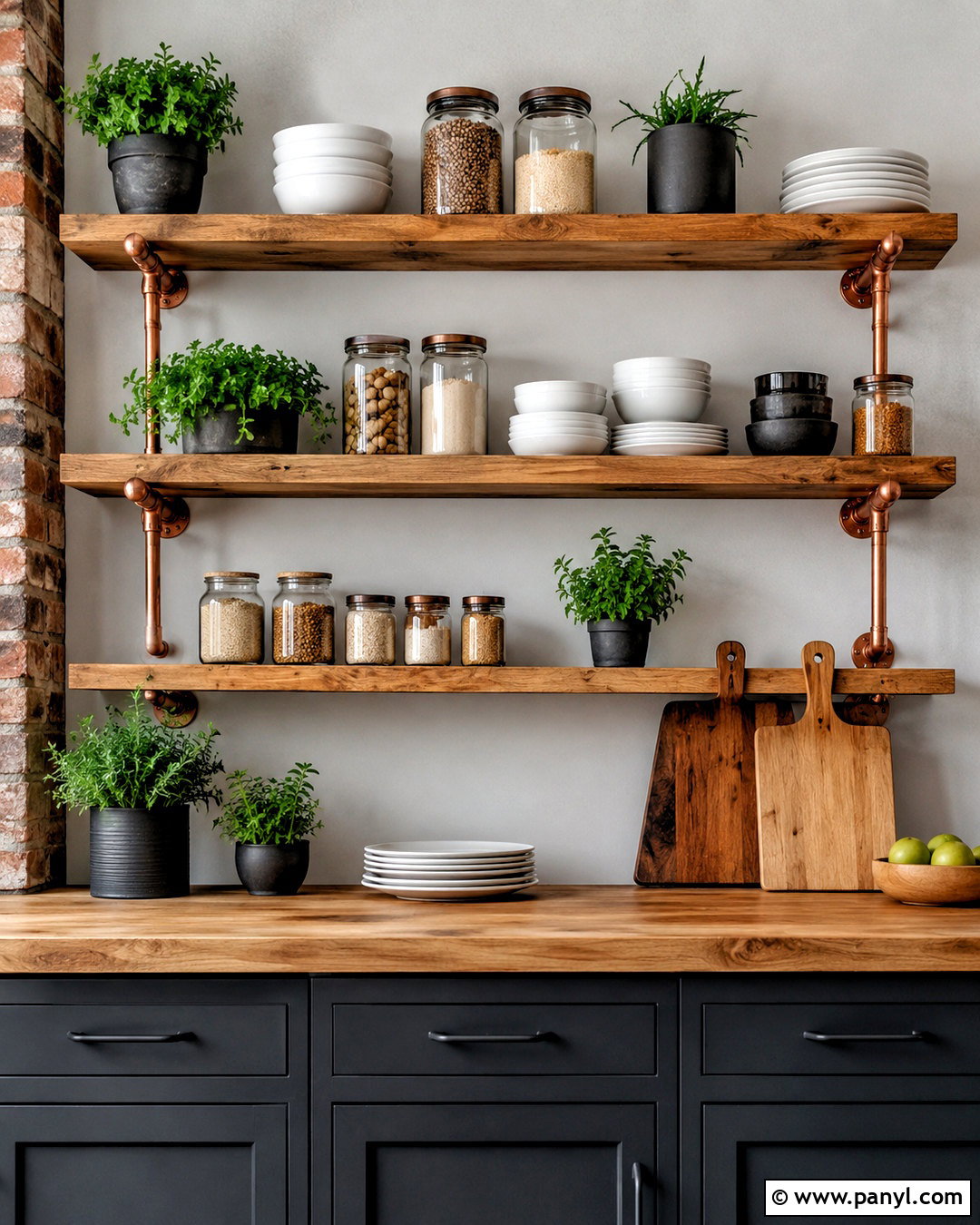 Copper Pipe Wall Shelves - 20 copper wall ideas