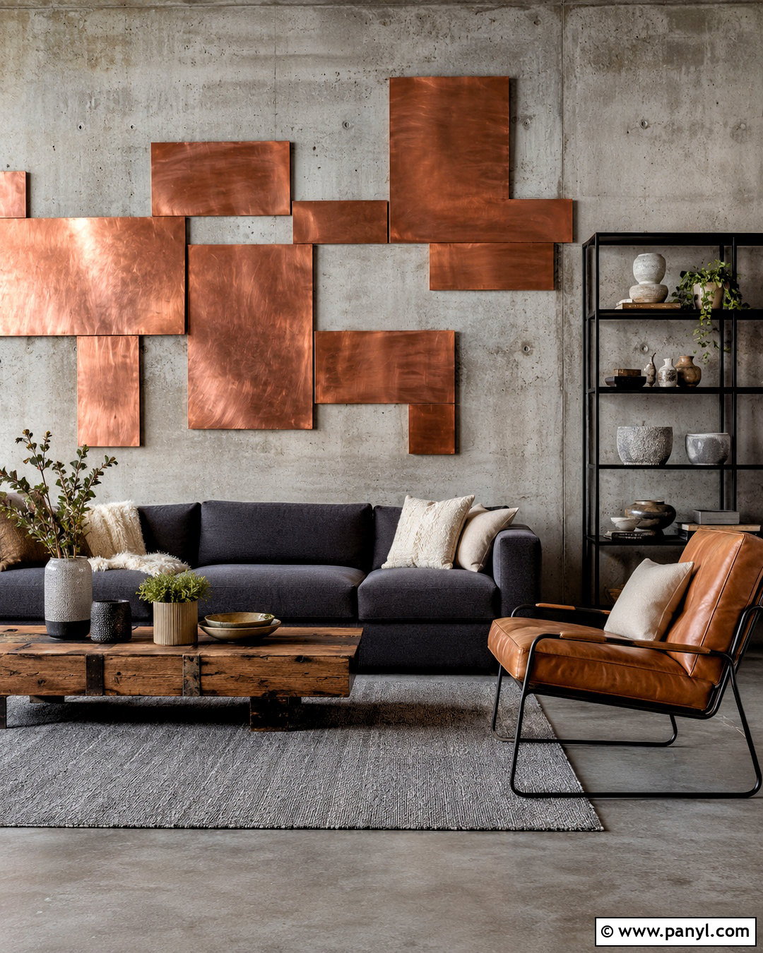 Copper Wall With Concrete - 20 copper wall ideas