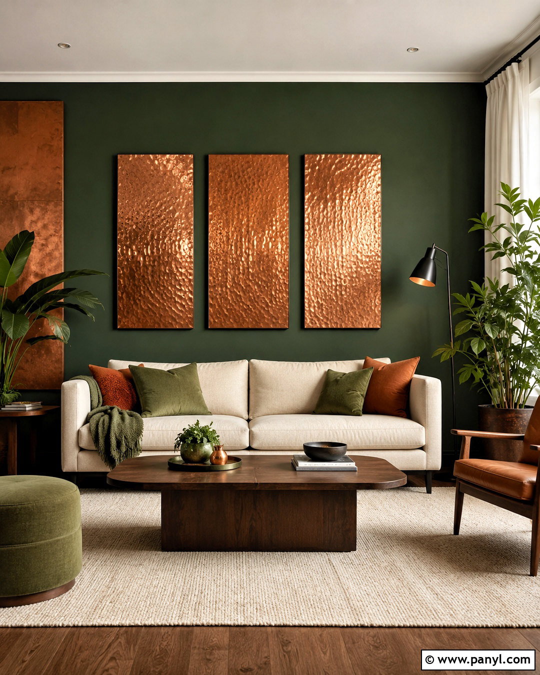 Copper Wall With Forest Green - 20 copper wall ideas
