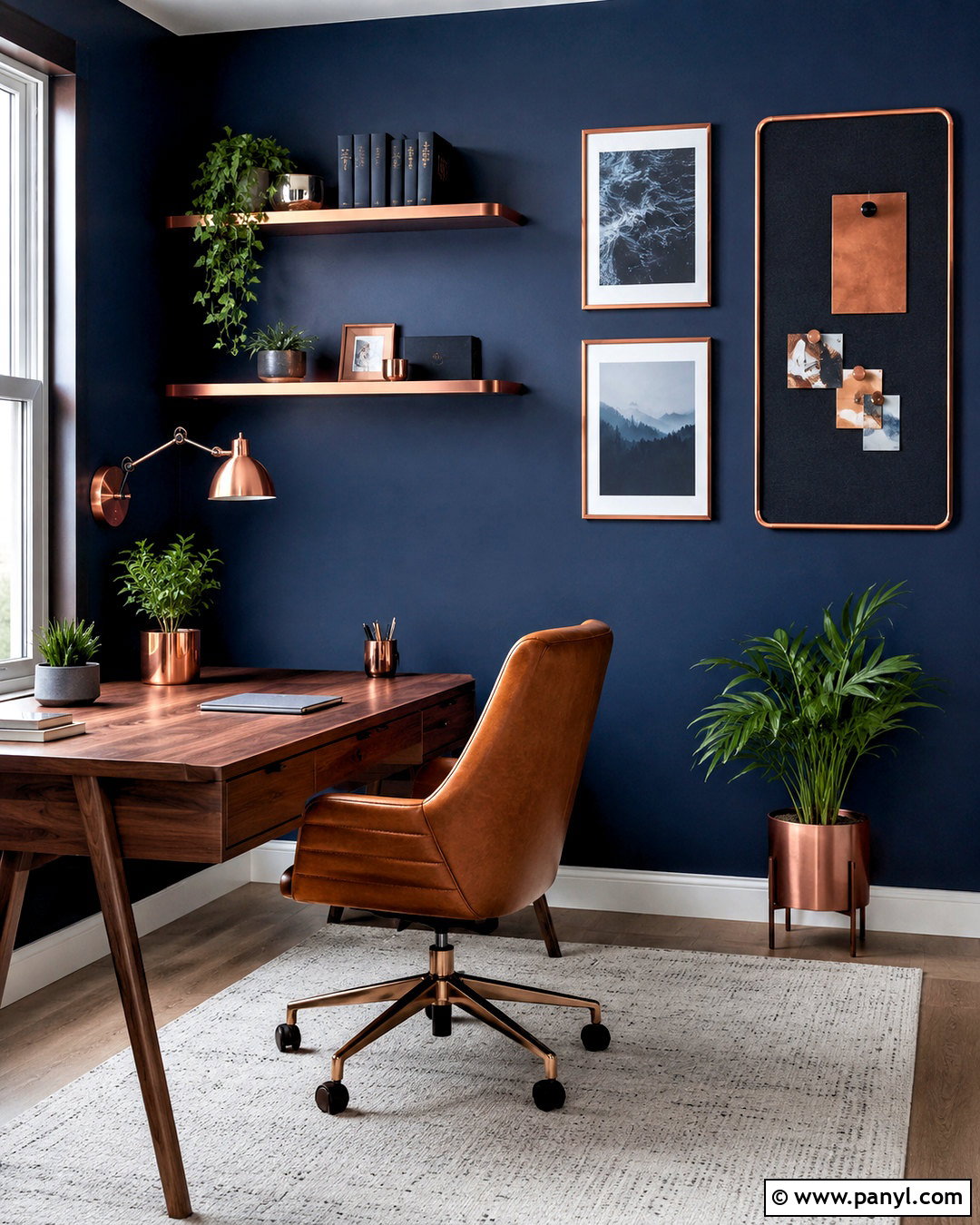 Copper Wall With Navy Blue - 20 copper wall ideas