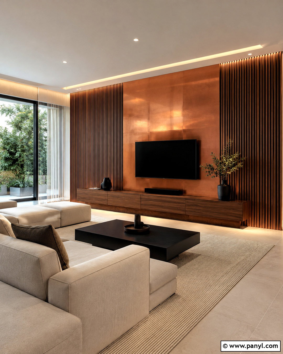 Copper Wall With Wood Slats - 20 copper wall ideas