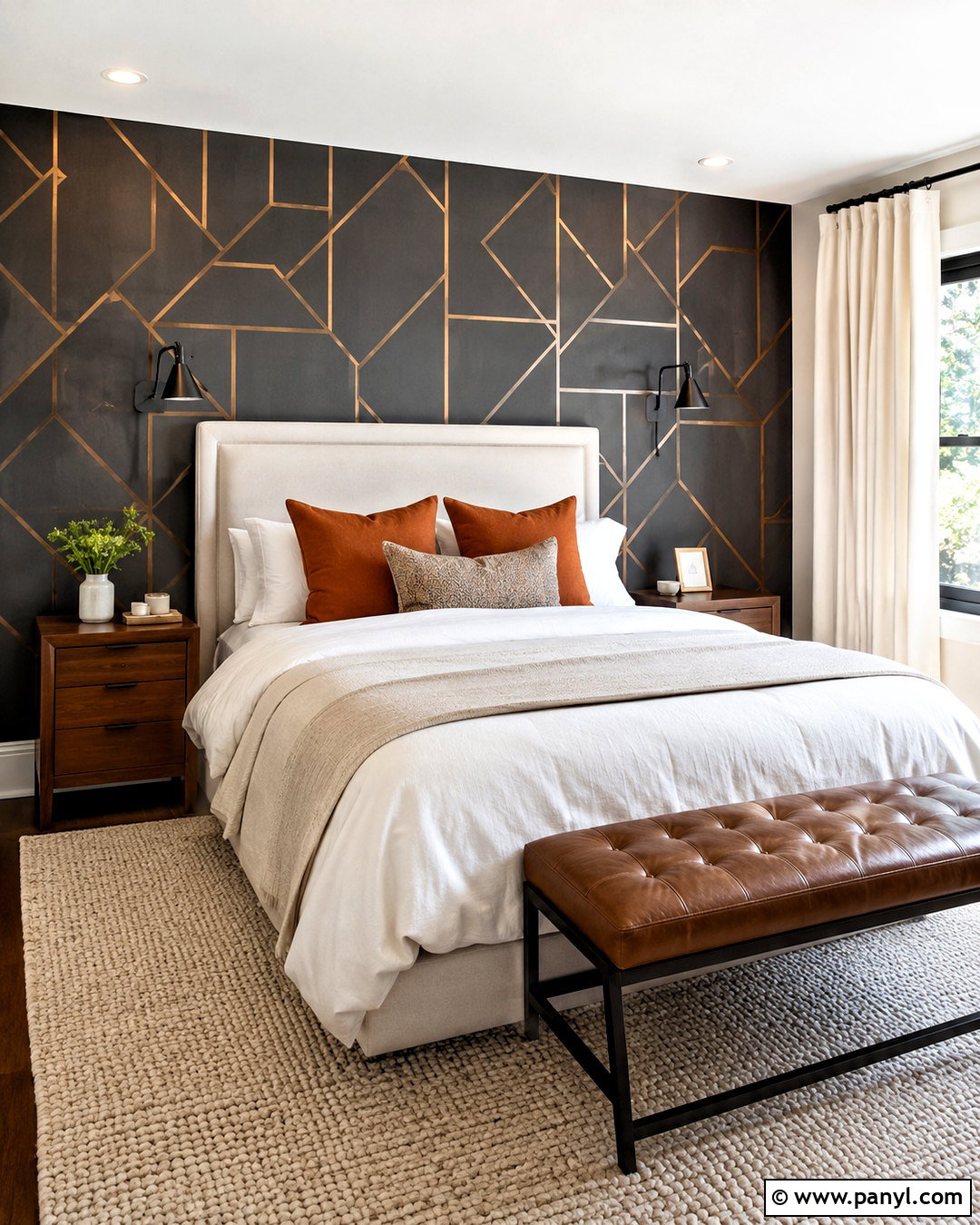 Copper Wallpaper Feature Wall - 20 copper wall ideas