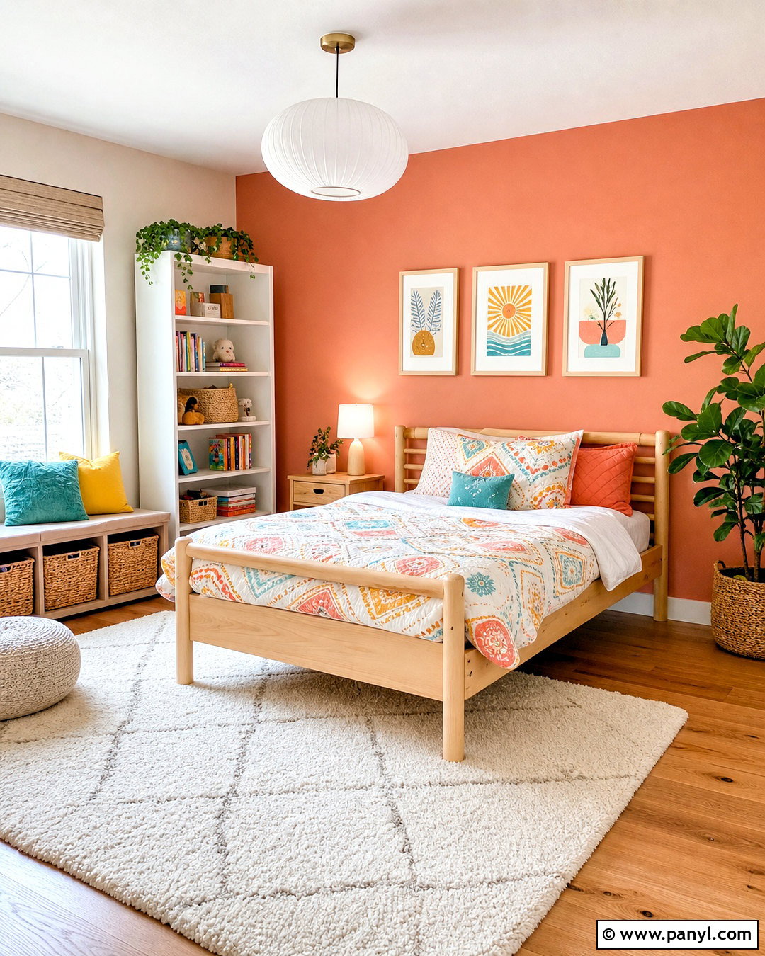 Coral Accent Wall - 20 accent wall colors