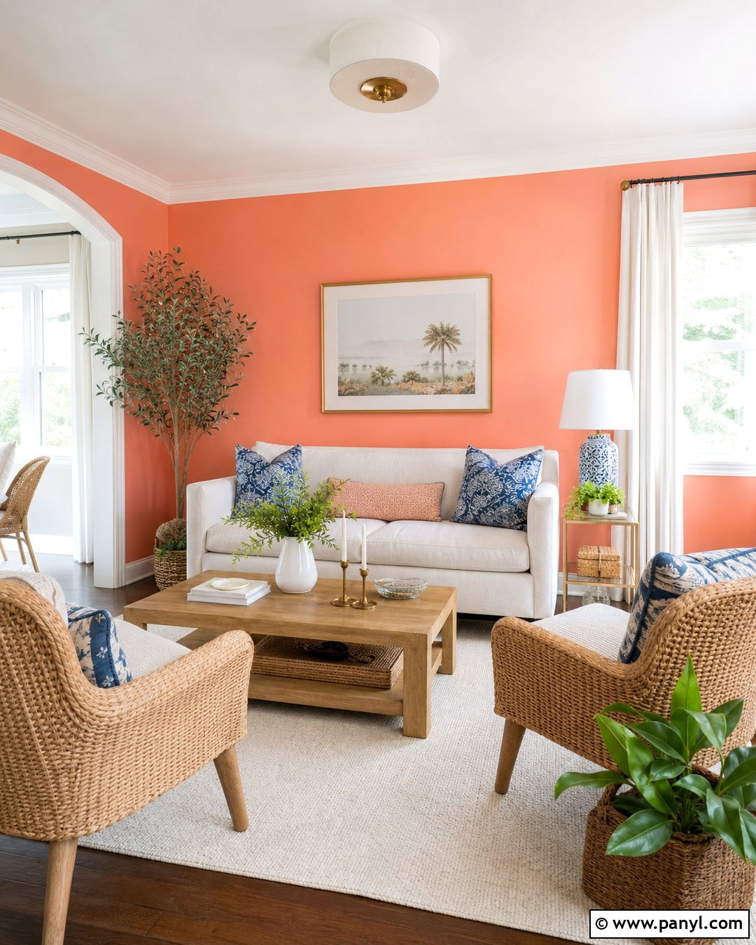 Coral Accent Wall - 20 Accent Wall Color For White Room Ideas