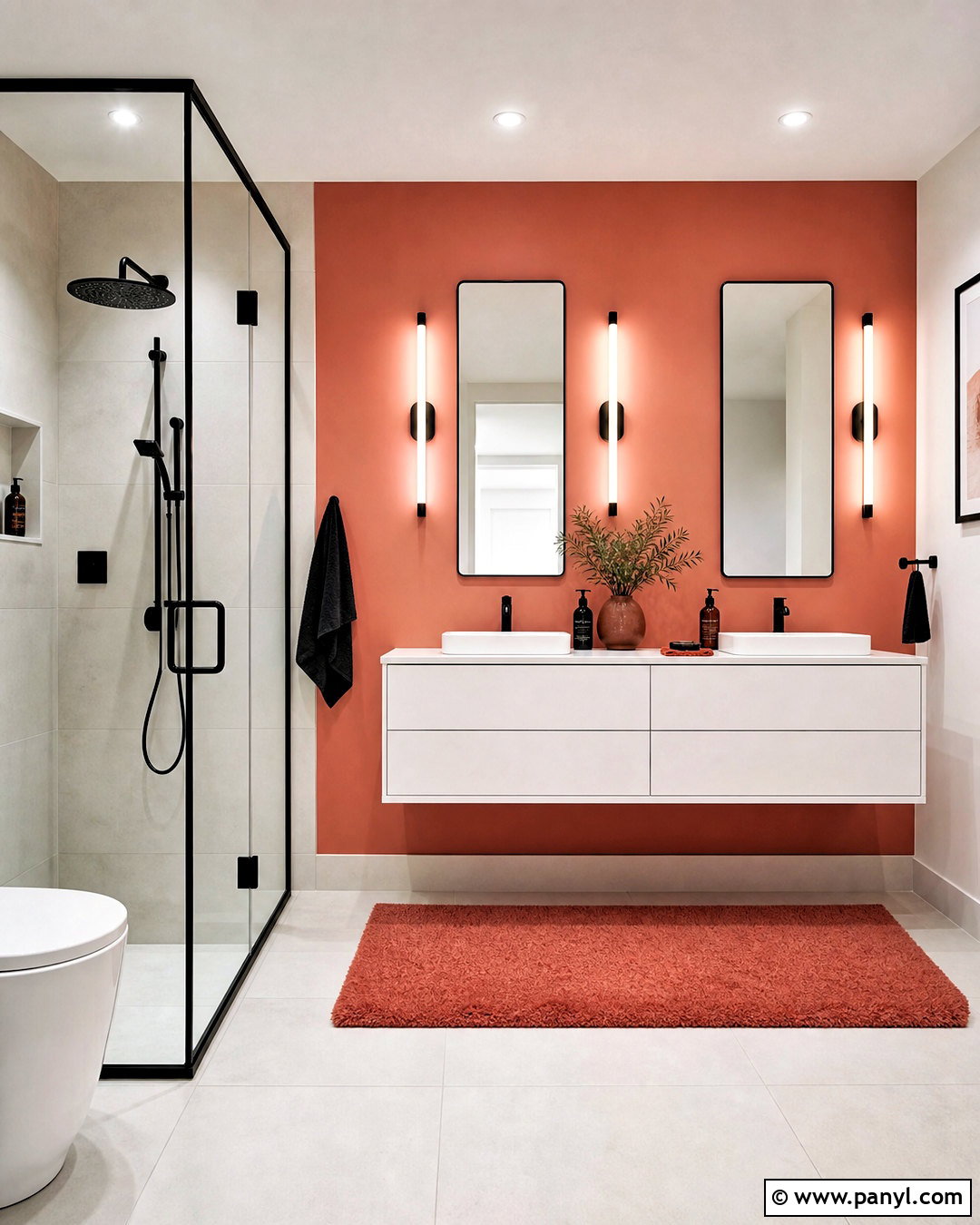 Coral And Black Bathroom - 20 coral bathroom ideas