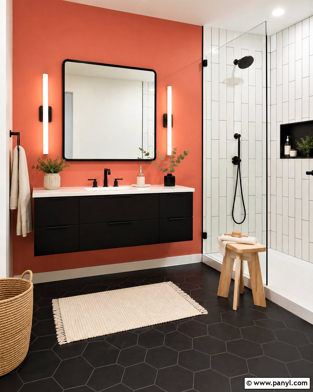 Coral And Black Bathroom - 20 coral bathroom decor ideas