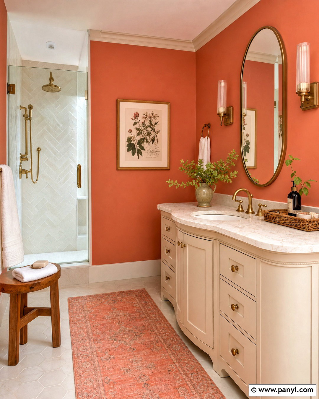 Coral And Brass Bathroom - 20 coral bathroom ideas