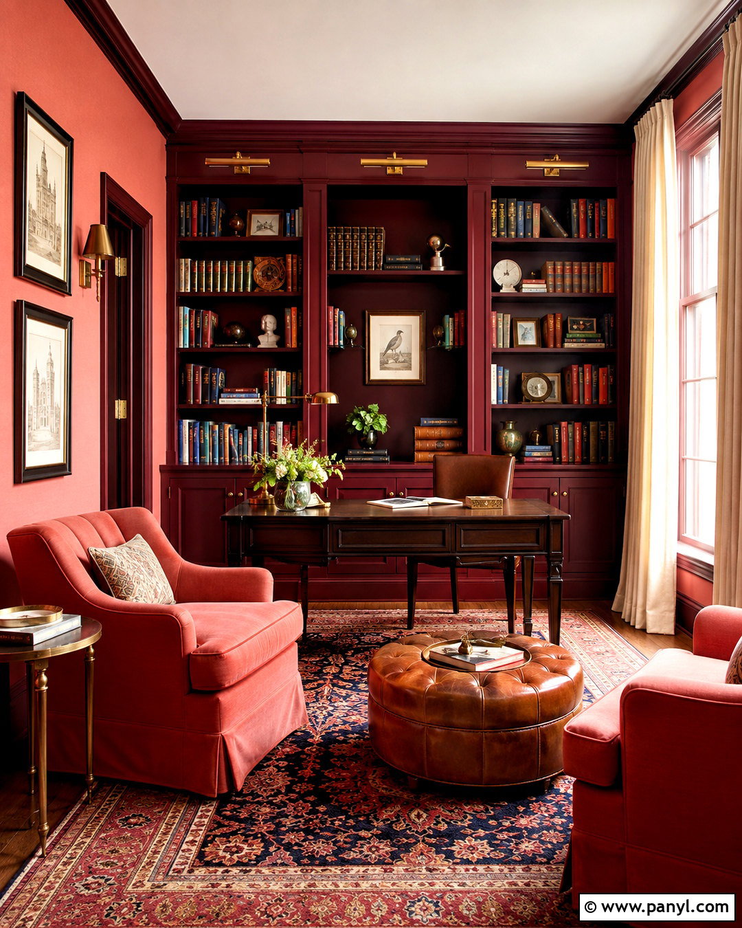 Coral And Burgundy Library - 20 coral color palette ideas
