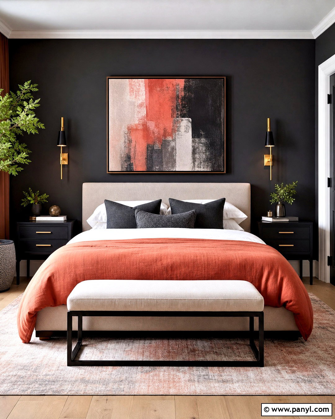 Coral And Charcoal Bedroom - 20 coral color schemes