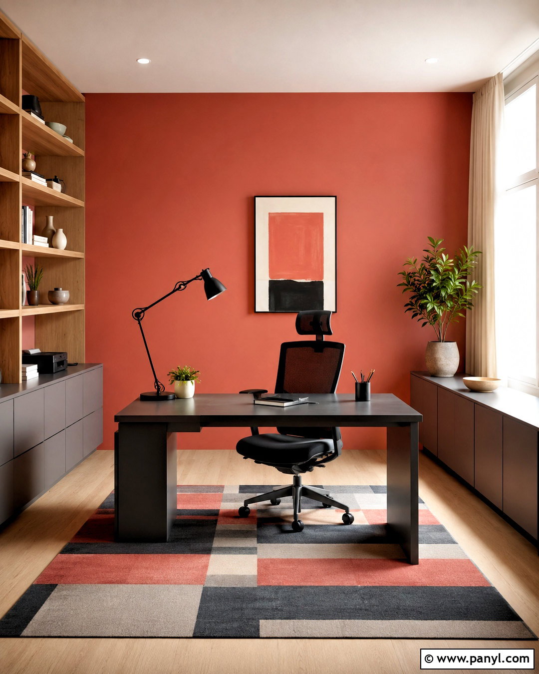 Coral And Charcoal Modern Office - 20 coral color palette ideas