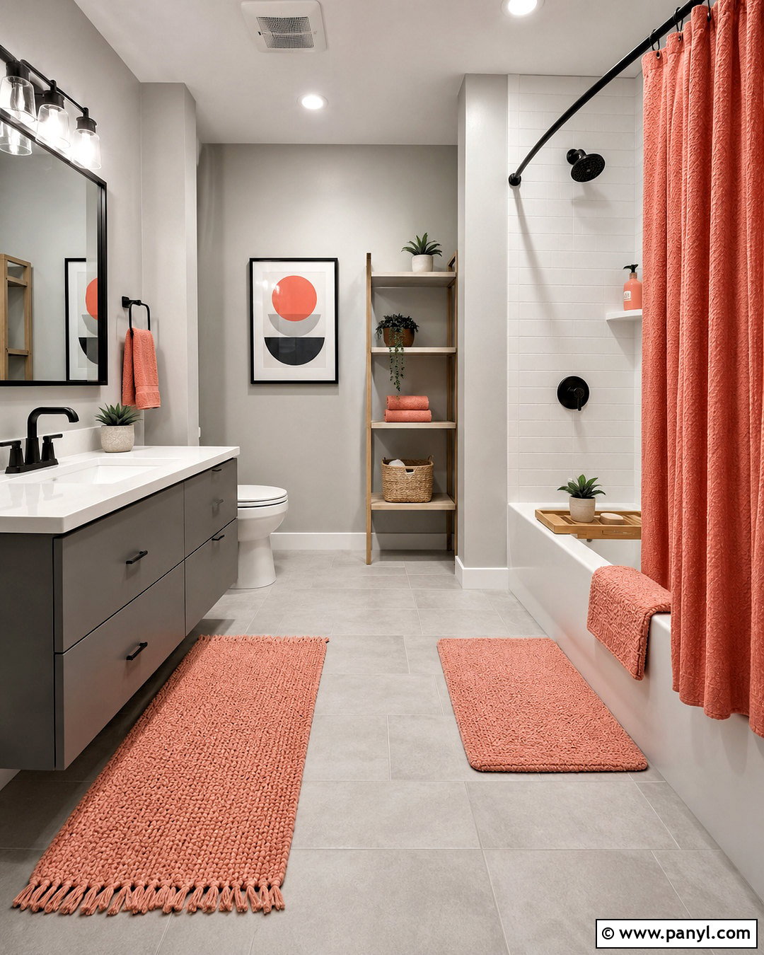 Coral And Gray Bathroom - 20 coral bathroom decor ideas