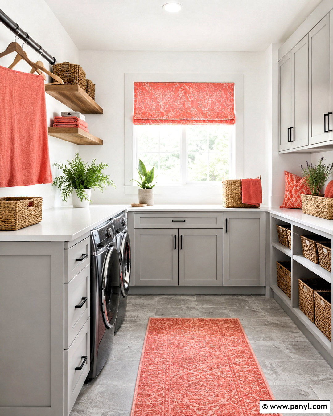 Coral And Gray Laundry Room - 20 colors that compliment gray ideas