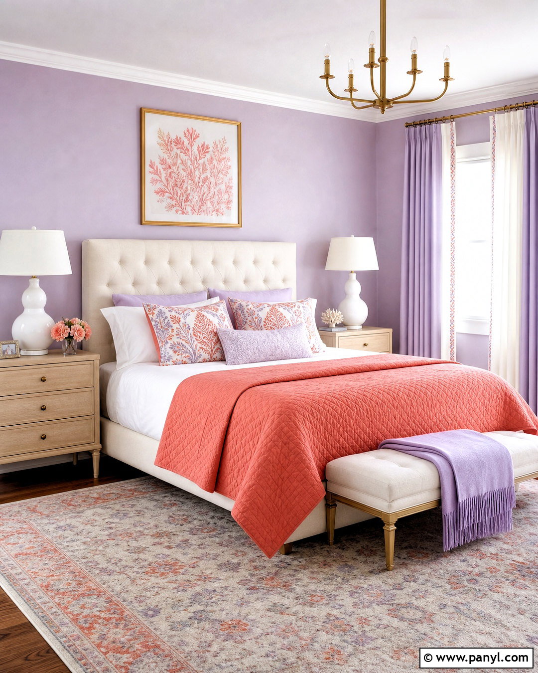 Coral And Lavender Bedroom - 20 coral color schemes