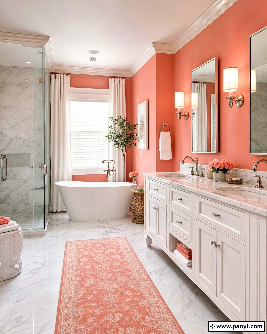 Coral And Marble Bathroom - 20 coral bathroom ideas
