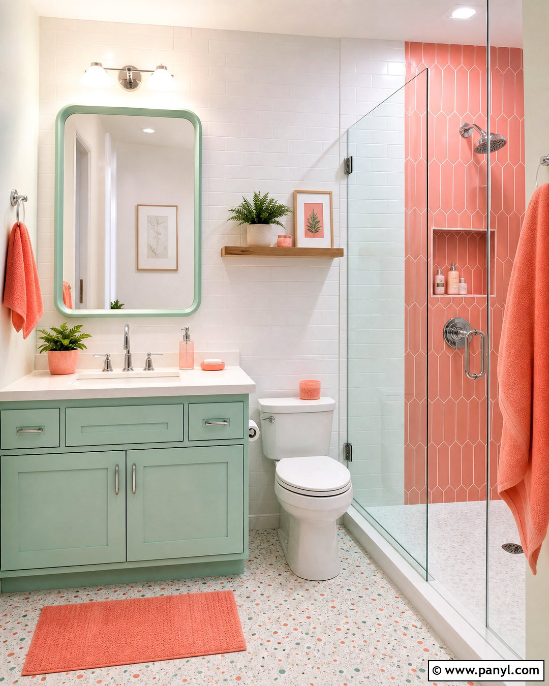 Coral And Mint Green Bathroom - 20 coral color schemes