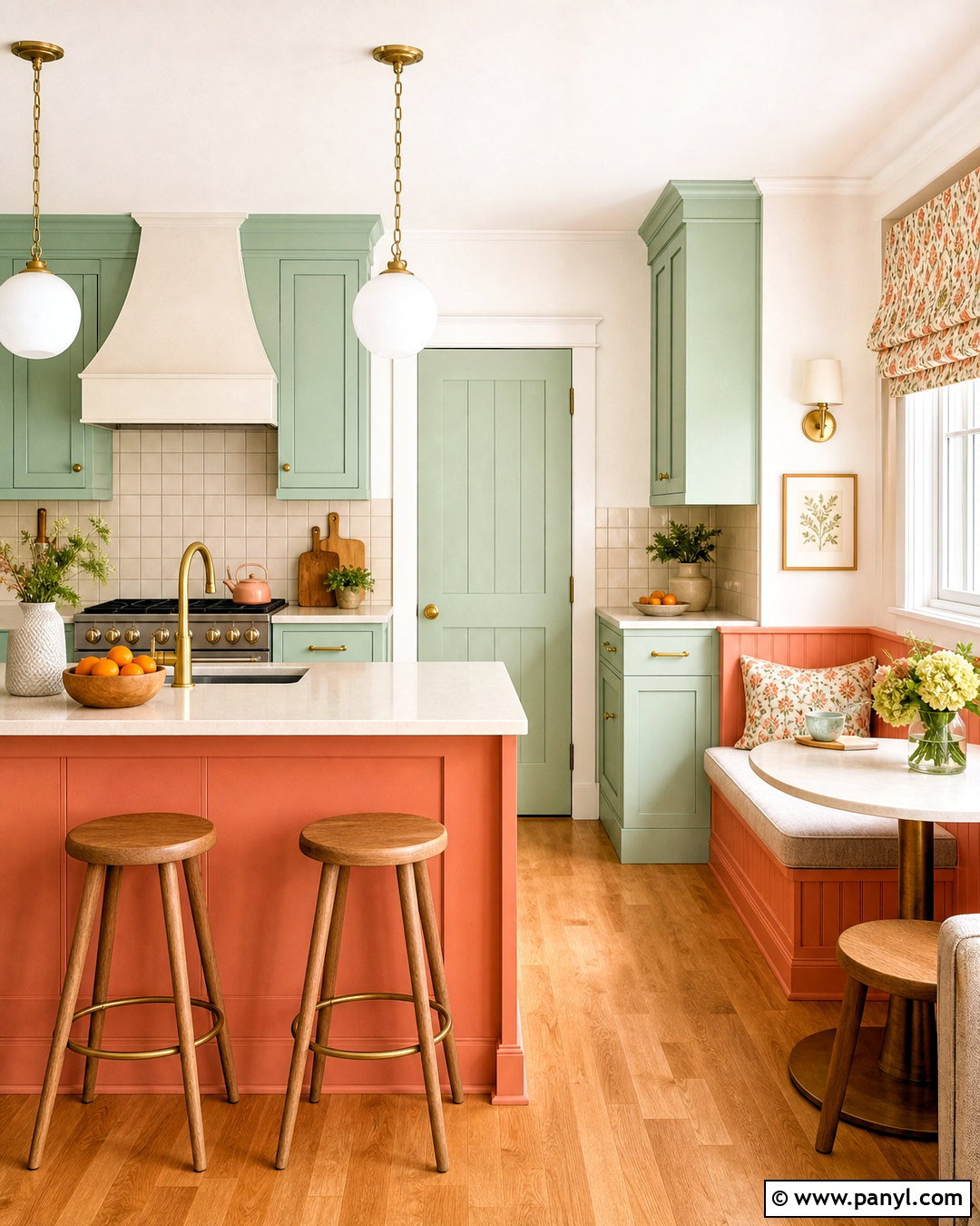Coral And Mint Green Kitchen Color Combination - 20 kitchen colour combination ideas