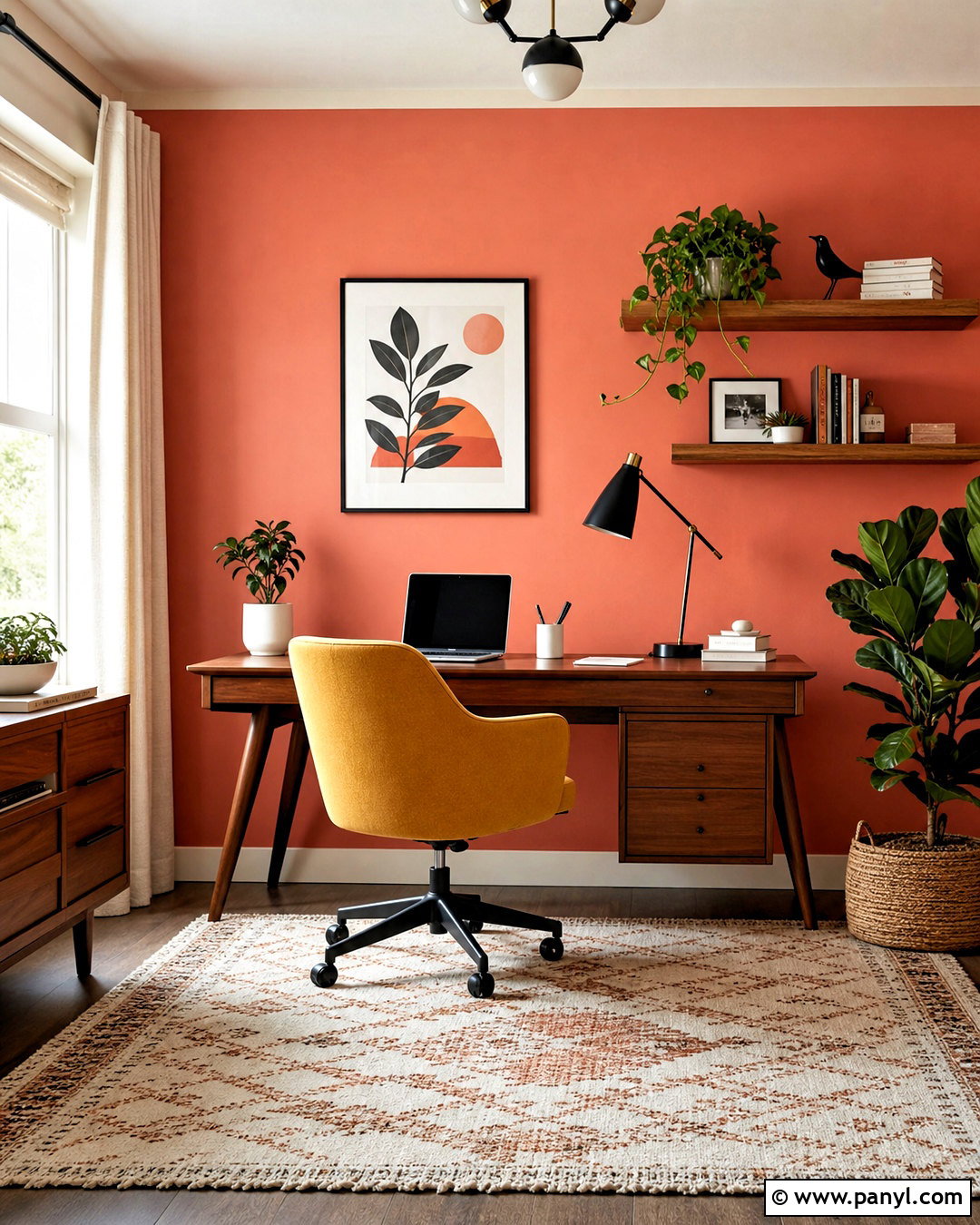 Coral And Mustard Home Office - 20 coral color schemes
