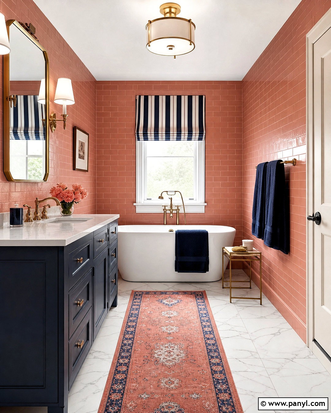 Coral And Navy Bathroom - 20 coral bathroom ideas